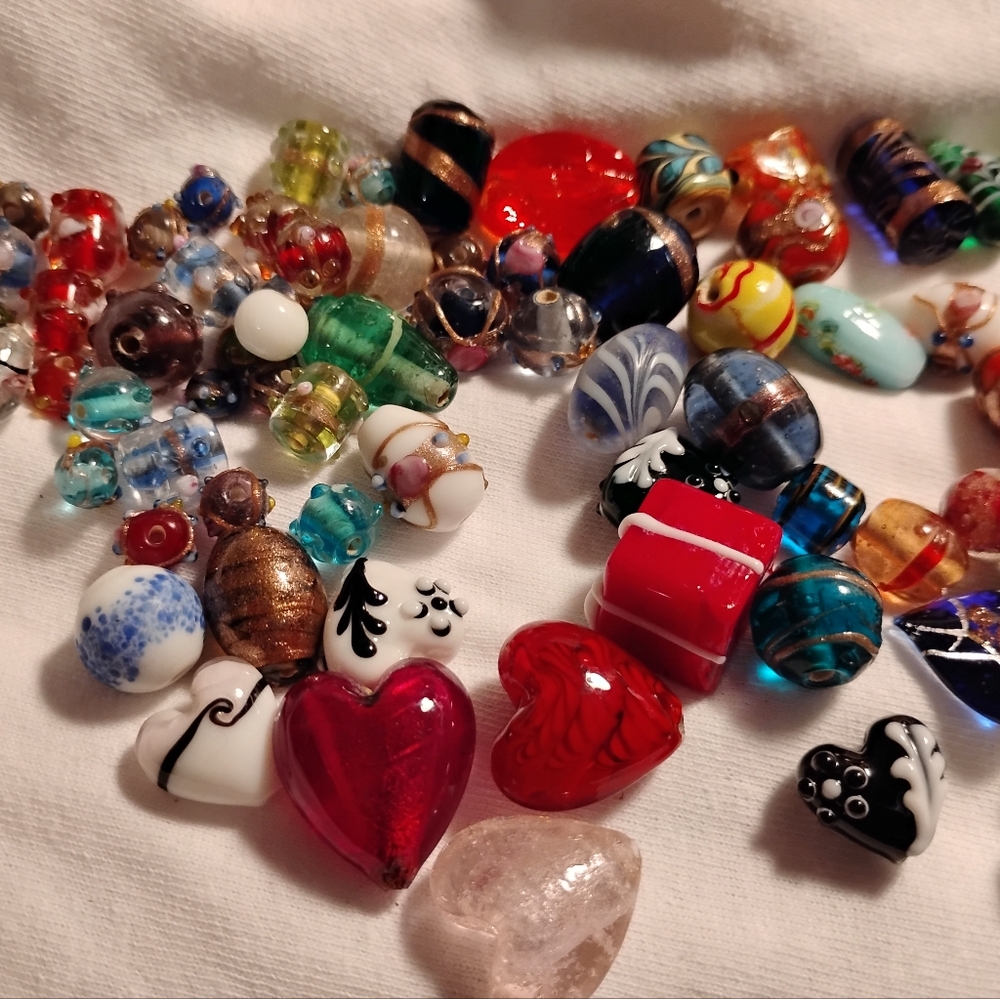 100+Lampwork/Dichroic Glass Beads - Picture 6 of 6